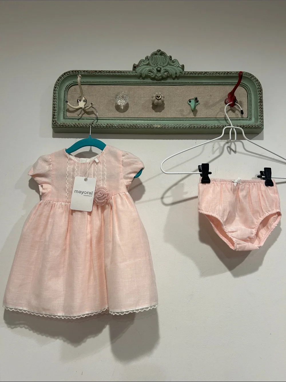 Mayoral Light Pink Girls Dress with Matching Bloomers new w tags size 12 months